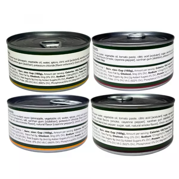 Soy Ceviche–4-Pack: Honey Mustard & BBQ (Spicy/Mild)–5.64oz–Vegan, GF, Ready-to-Eat