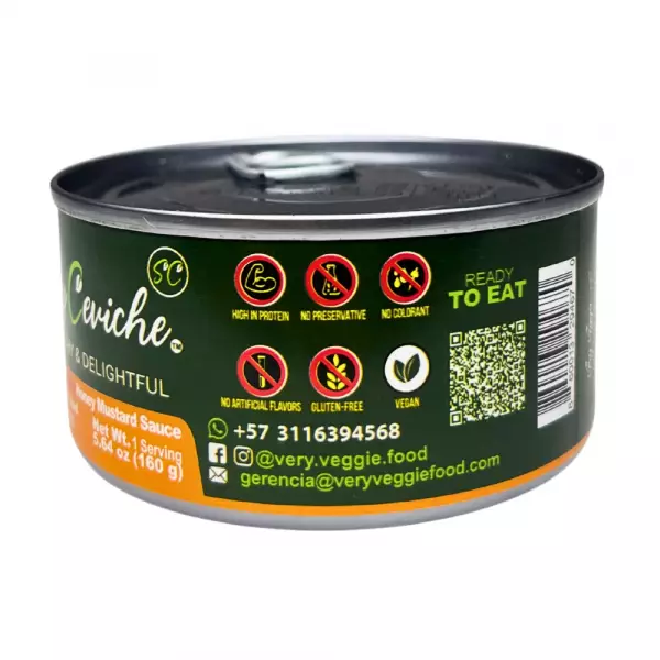 Soy Ceviche–4-Pack: Honey Mustard & BBQ (Spicy/Mild)–5.64oz–Vegan, GF, Ready-to-Eat