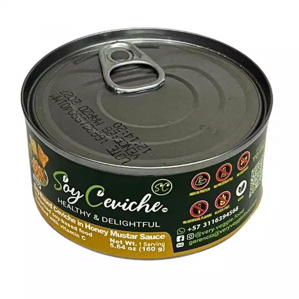 Soy Ceviche in Honey Mustard Sauce-5,64oz-Vegan Protein–Gluten free – Ready-to-eat – High fiber
