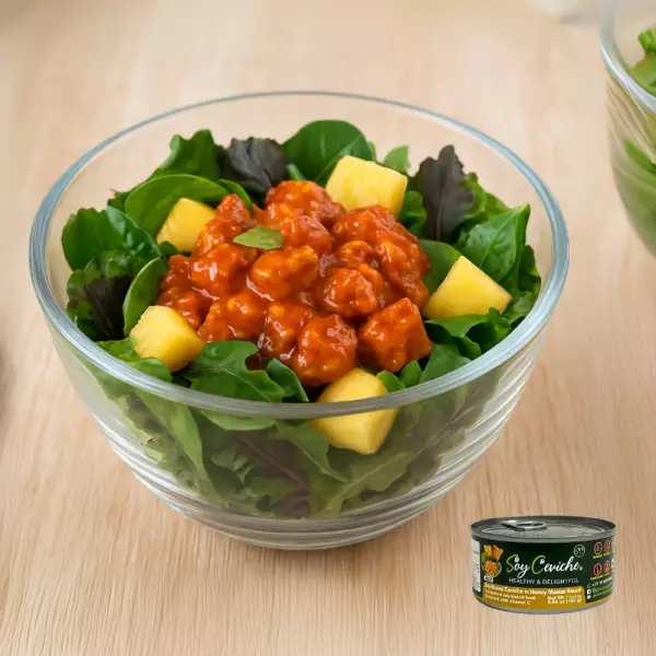 Soy Ceviche in Honey Mustard Sauce-5,64oz-Vegan Protein–Gluten free – Ready-to-eat – High fiber