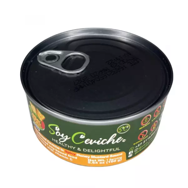 Soy Ceviche in Spicy Honey Mustard Sauce-5,64oz-Vegan Protein–Gluten free–Low in calories-High fiber
