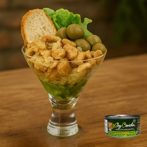 Soy Ceviche in Spicy Olive Oil–5,64oz–Vegan Protein–Gluten free–High fiber–No added sugar