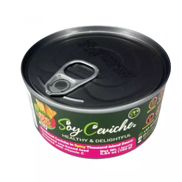 Soy Ceviche in Spicy Thousand Island Sauce-5,64oz-Vegan protein–Gluten free–No added sugar