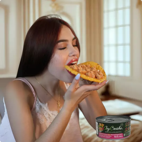 Soy Ceviche in Spicy Thousand Island Sauce-5,64oz-Vegan protein–Gluten free–No added sugar