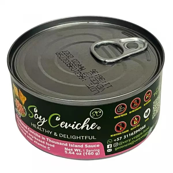Soy Ceviche in Thousand Island Sauce-5,64oz-Vegan Protein–Gluten free–High fiber-No added sugar