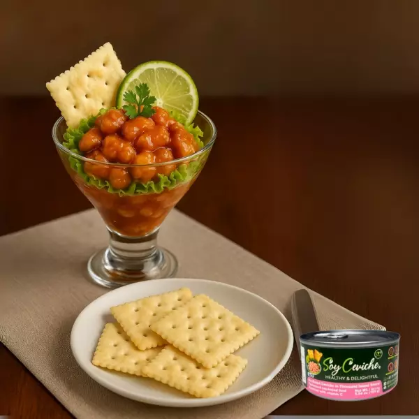 Soy Ceviche in Thousand Island Sauce-5,64oz-Vegan Protein–Gluten free–High fiber-No added sugar