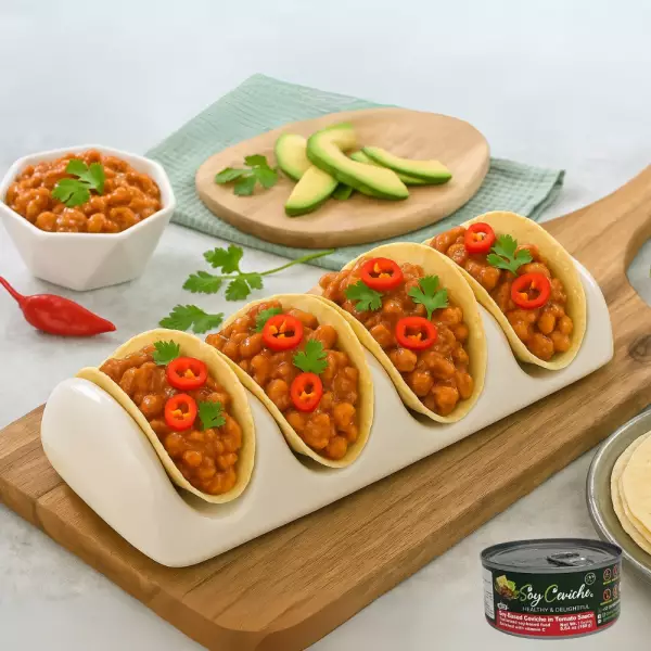 Soy Ceviche in Tomato Sauce – 4-Pack(5.64oz each) – Plant-Based Protein – Gluten-Free – Ready-to-eat