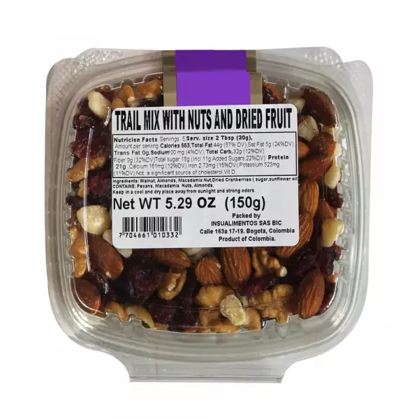 TRAIL MIX WITH NUTS AND DRIED FRUIT - 5.29 oz