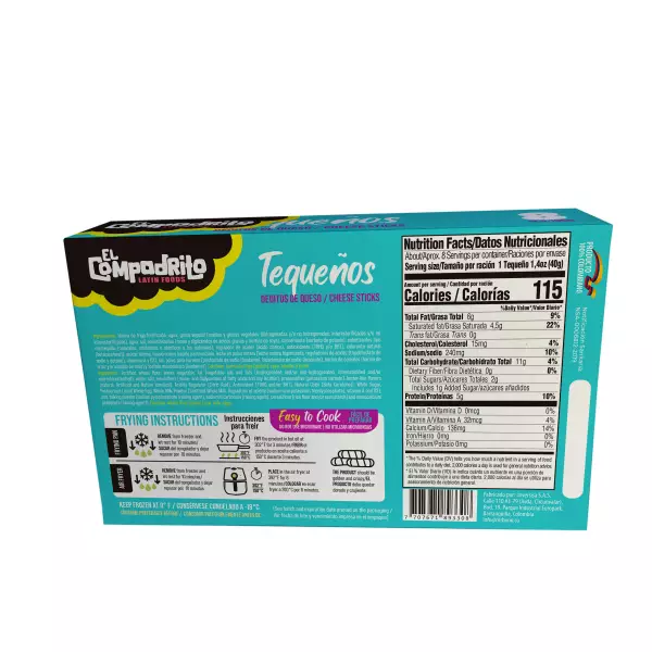 Box Tequeño Cheese 11.28 oz x 8 units
