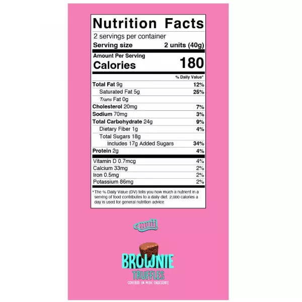 Brownie truffles in bites. 80g (2.8 oz)