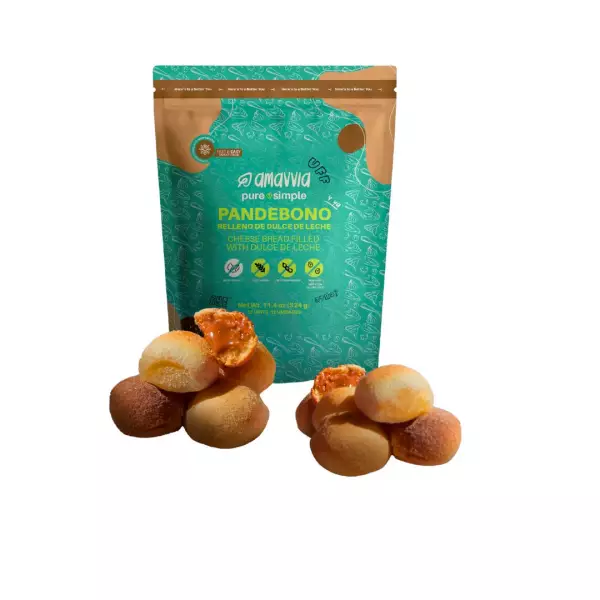 Cheese bread  filled with dulce de leche / gluten free / sugar free / frozen /  12 units / 10.5 oz