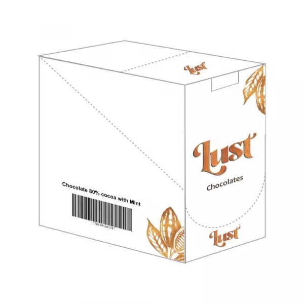 Chocolate 80% cocoa with MINT - 1.76oz with STEVIA - Gluten Free - Vegan - Sugar Free - Milk Free