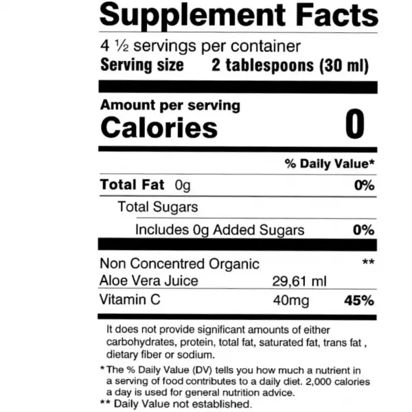 Organic Grapefruit Aloe Vera Juice - 16.7 oz - Vegan, Zero Sugar, Aloin/Gluten Free, Kosher.