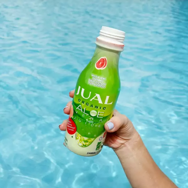 Organic Lemon & Ginger Aloe Vera Juice - 16.7oz - Vegan, Zero Sugar, Aloin/Gluten Free, Kosher.