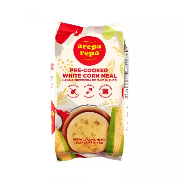 Pre cooked white corn meal / Gluten free / 100% corn / 35.27 OZ2