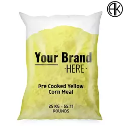 Pre cooked yellow corn meal / Gluten free / 100% corn /  881.84 OZ  / 25 Kg