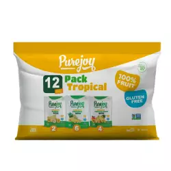 Pure Joy | 12 Pack Tropical Mix - 2 Banana, 6 Pineapple, 4 Tropical Fruit | 6 oz | 100% Fruit