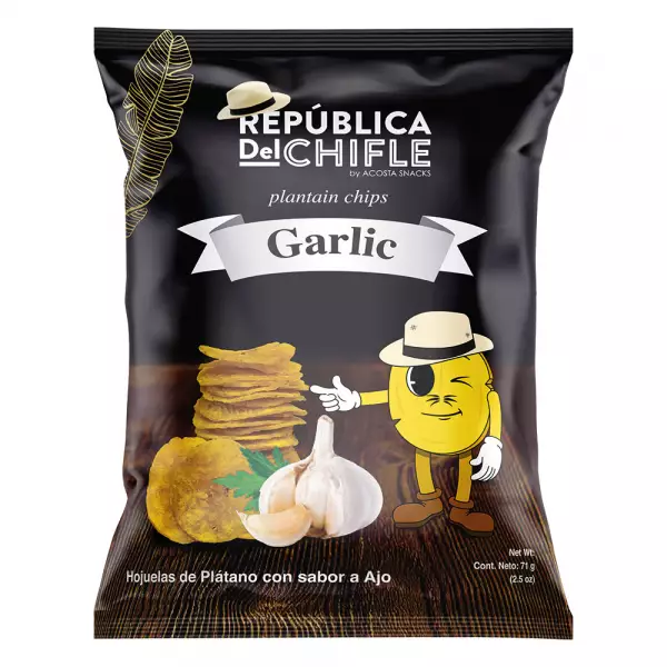 Republica del Chifle | Green plantain chips with garlic flavor