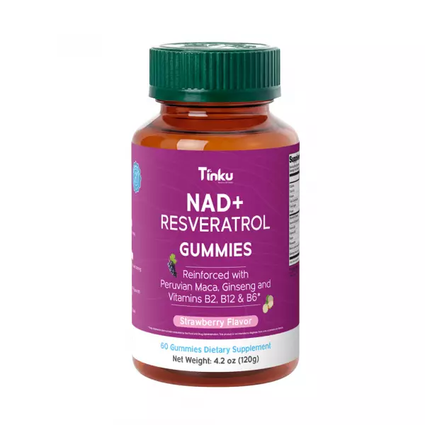 Tinku | Longevity & Daily vitality Boost Gummies | NAD, Resveratrol, Maca | 4.2 oz